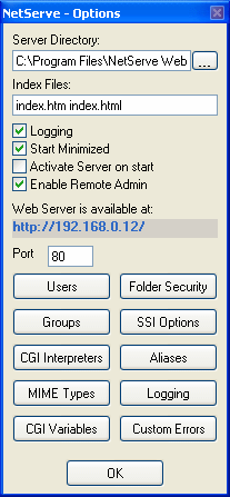 NetServe Web Server Screenshot